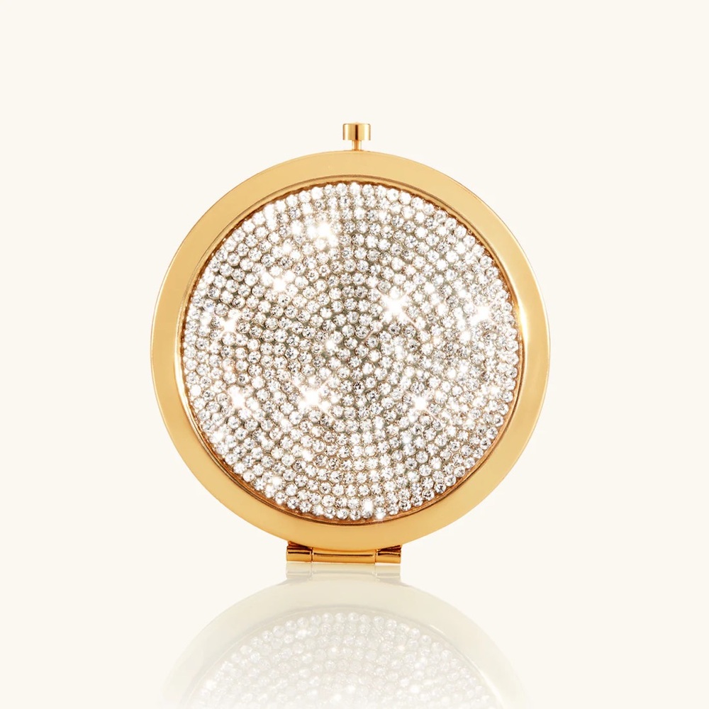 Dolly Beauty - Rhinestone Gold Compact Mirror - Picture 4 of 4